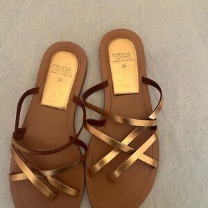 Zara Brown Minimalist Sandals